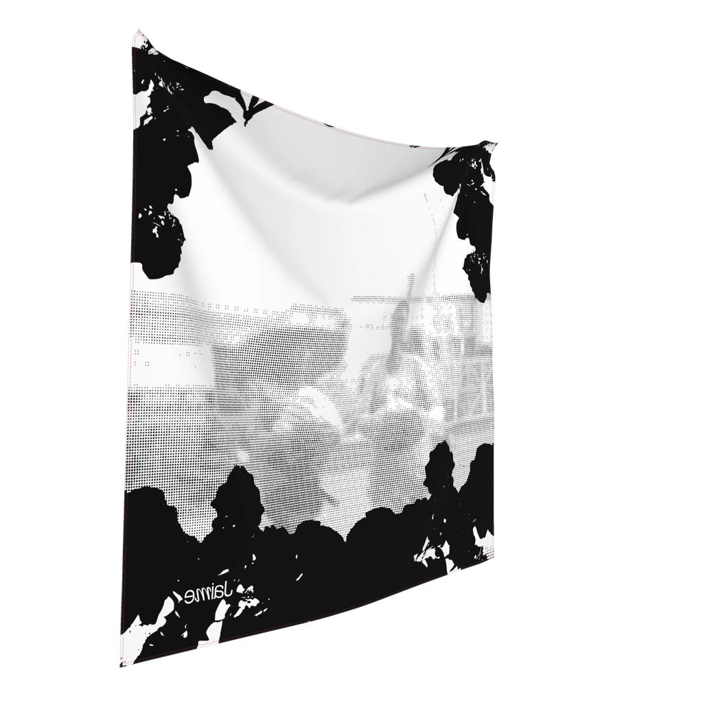JAIME™ Logo Silk Scarf in B&W
