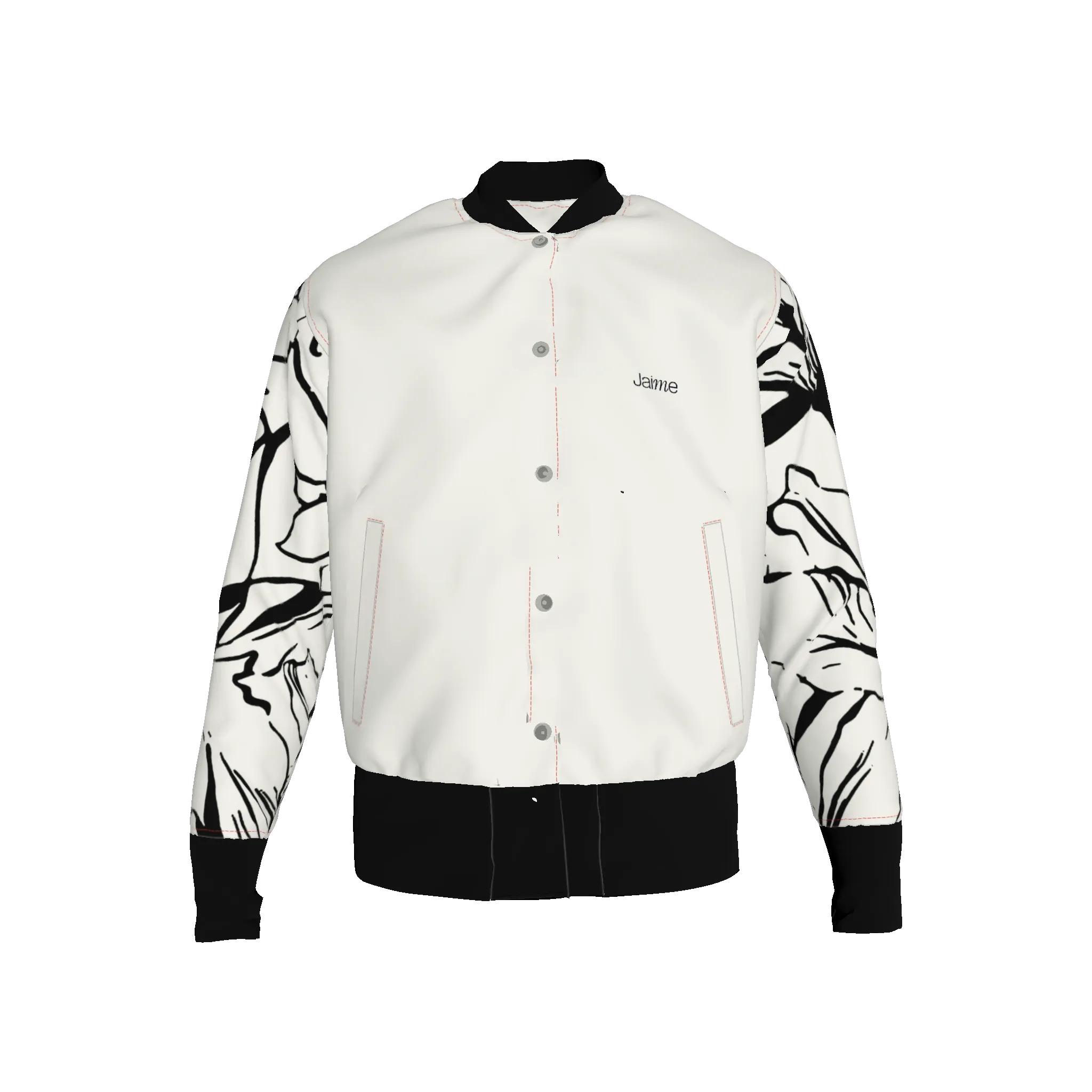 'Bayahibe Rose' JAIME™ Button-Up Bomber Jacket