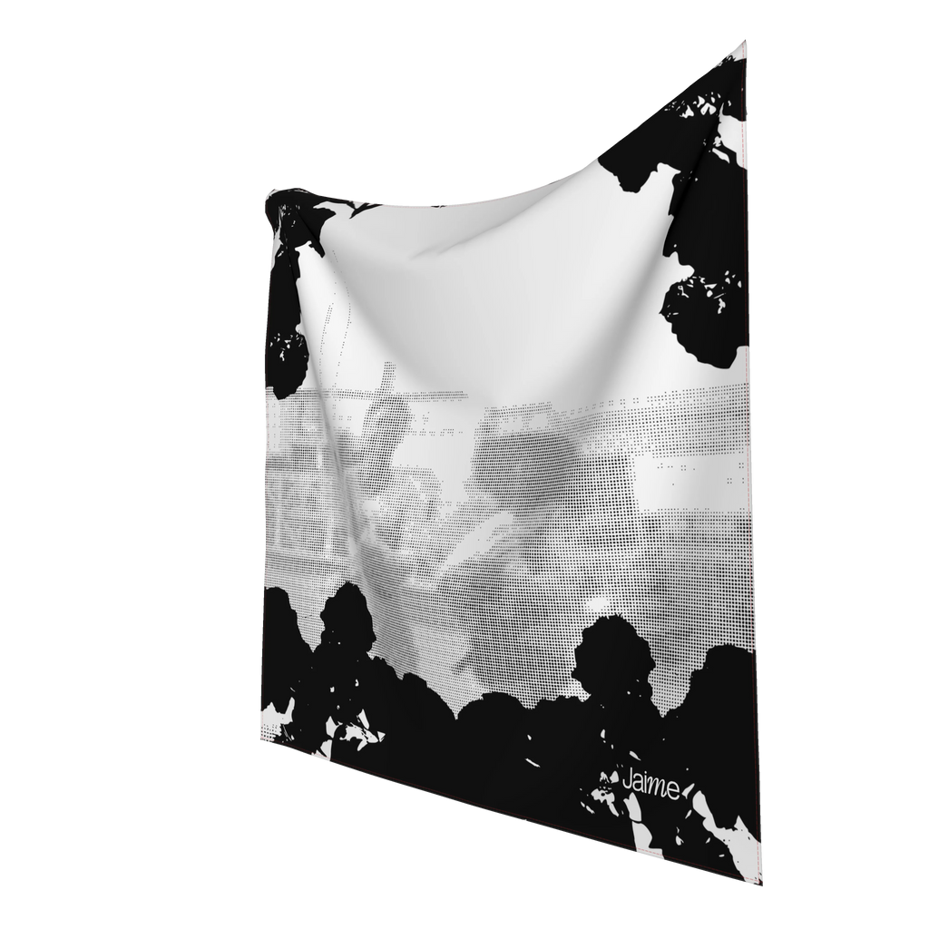 JAIME™ Logo Silk Scarf in B&W