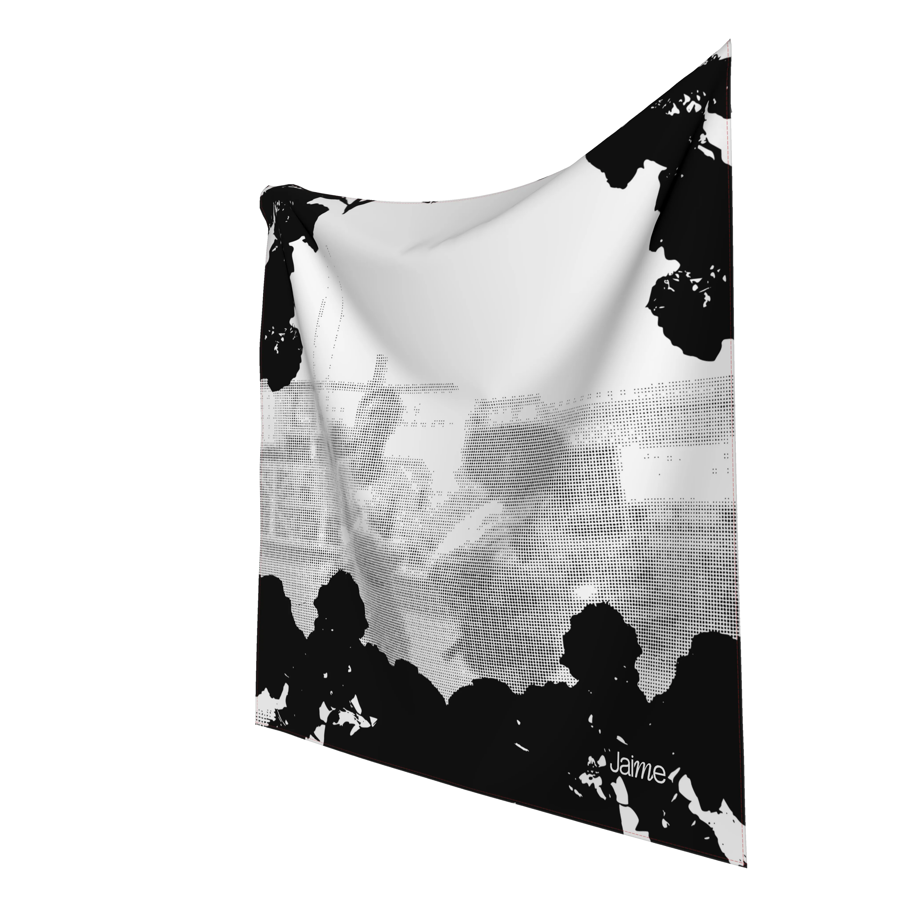 JAIME™ Logo Silk Scarf in B&W