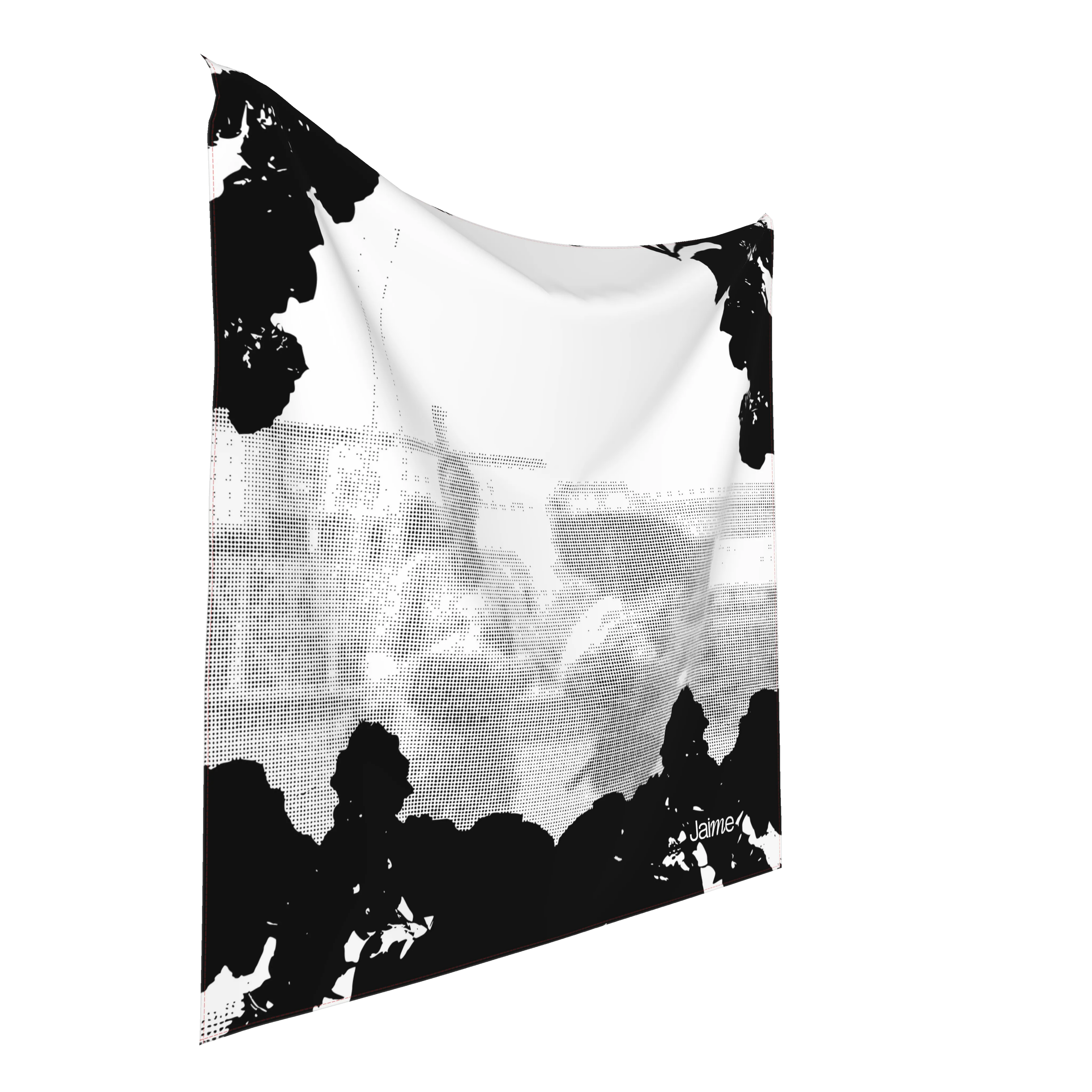 JAIME™ Logo Silk Scarf in B&W