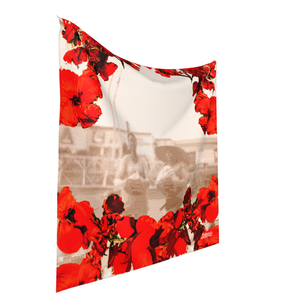 JAIME™ Logo Silk Scarf in Sepia